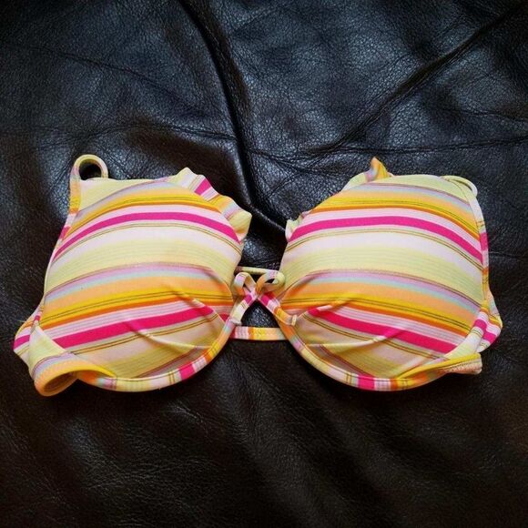 💕Victoria's Secret Striped Swim Bikini Top Size 34B - Picture 2 of 6